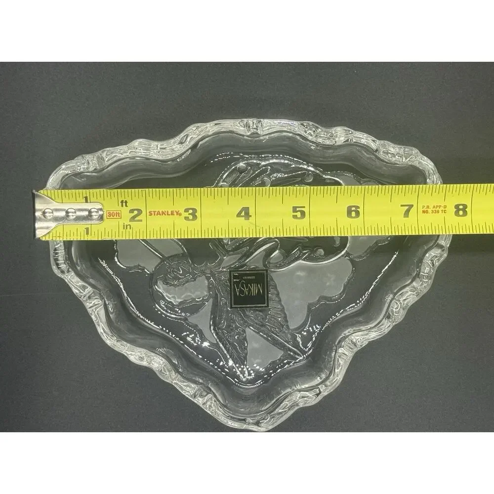 Mikasa Crystal Christmas Sweets Dish Angel Music SA985 210 Germany 7-3/4 inches